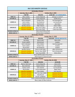 May Ministry Schedule